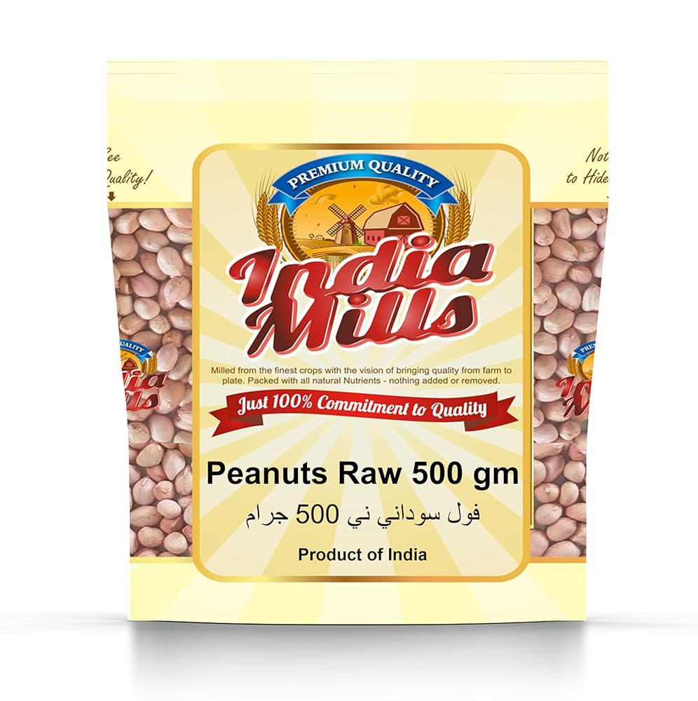INDIA MILLS Raw Peanuts, 500g