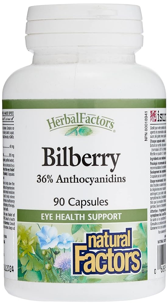 Natural Factors Bilberry 40mg, 90 Capsules