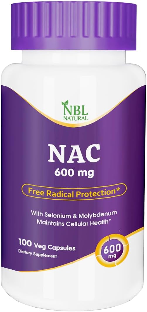 NBL NAC 600mg with Selenium, 100 Capsules