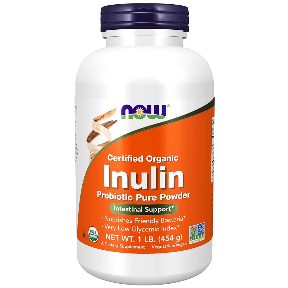 NOW Inulin Prebiotic Powder, Organic, 1lb
