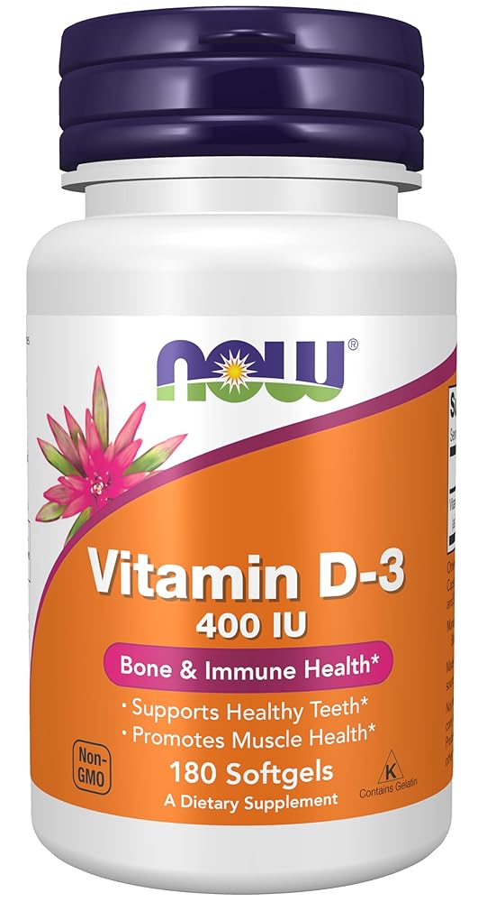NOW Vitamin D-3 Softgels, 180 count