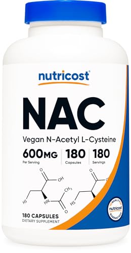 Nutricost NAC 600mg; 180 Capsules