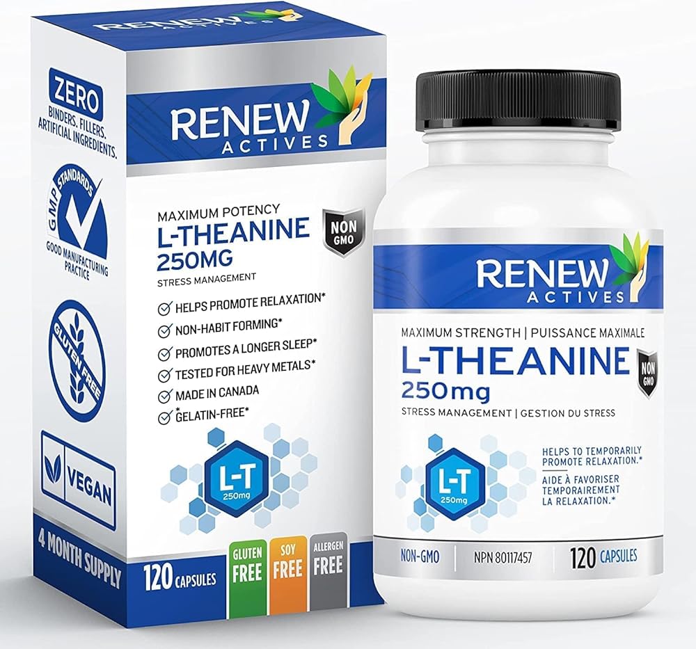 Active L-Theanine 250mg Supplement, 120...