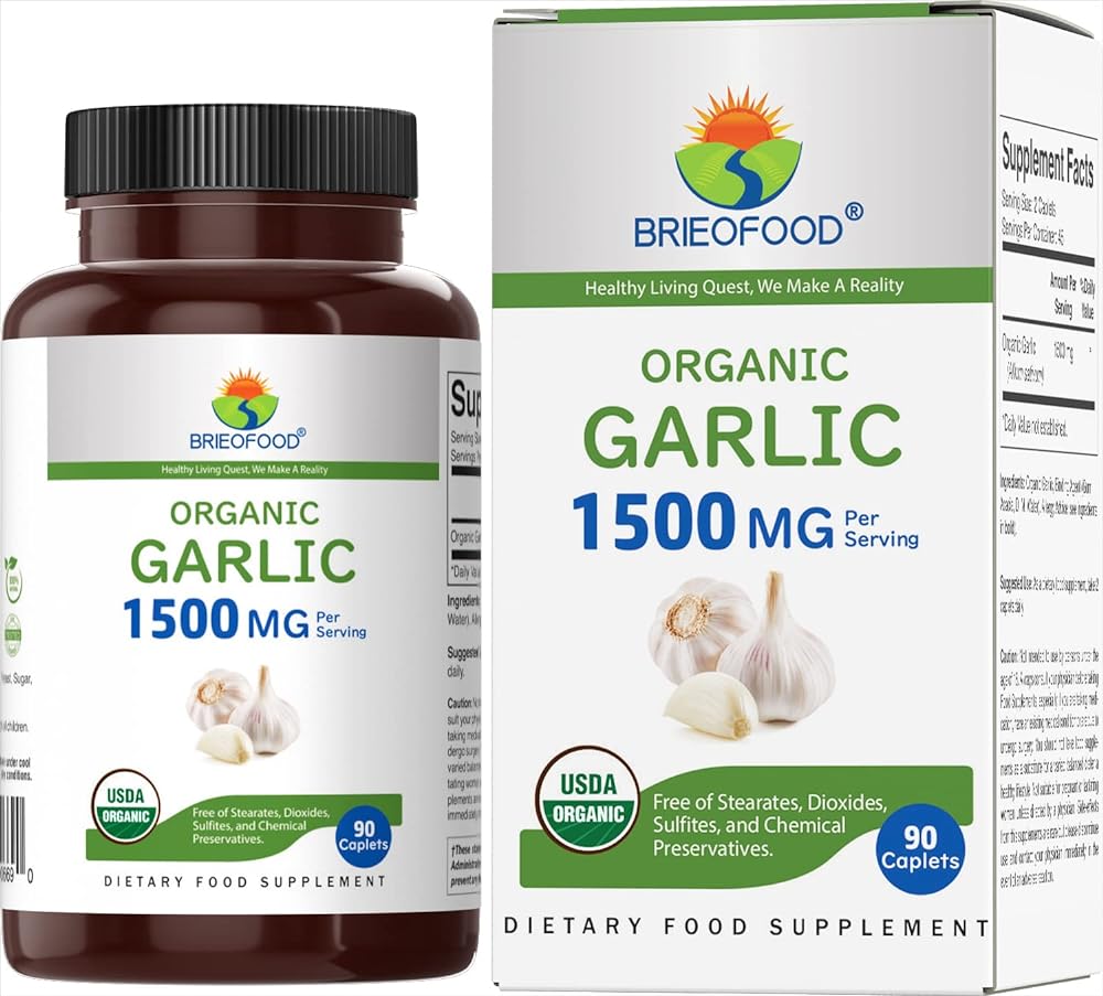 Brieofood Organic Garlic Tablets –...