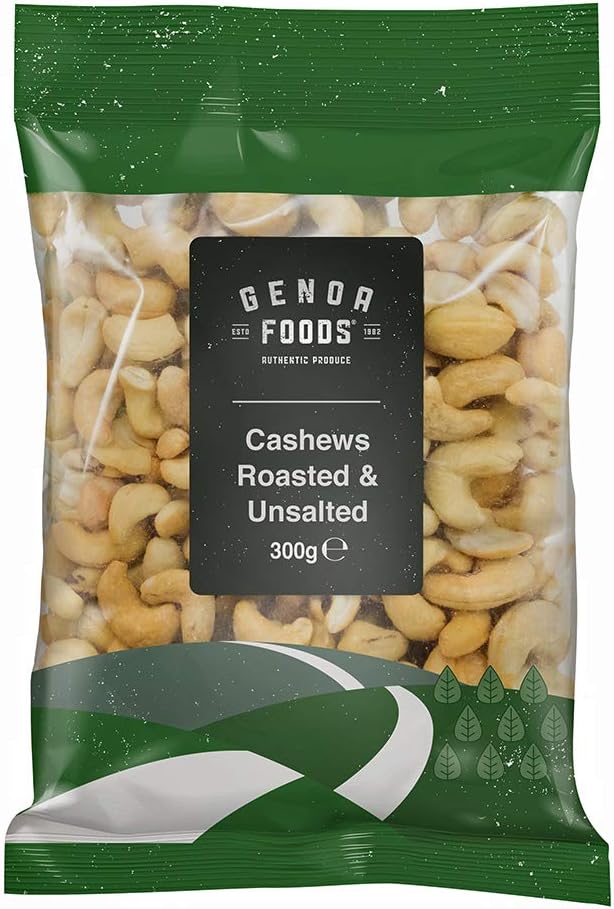 Genoa Foods Roasted Unsalted Cashews, 300g