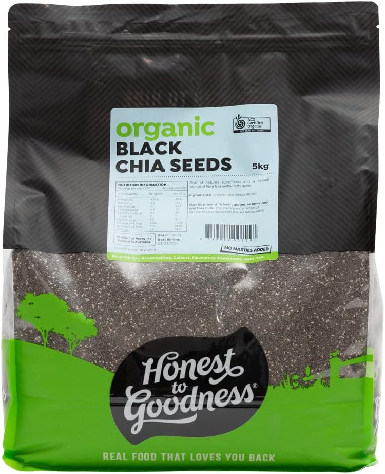 Goodness Organic Black Chia Seeds, 5kg