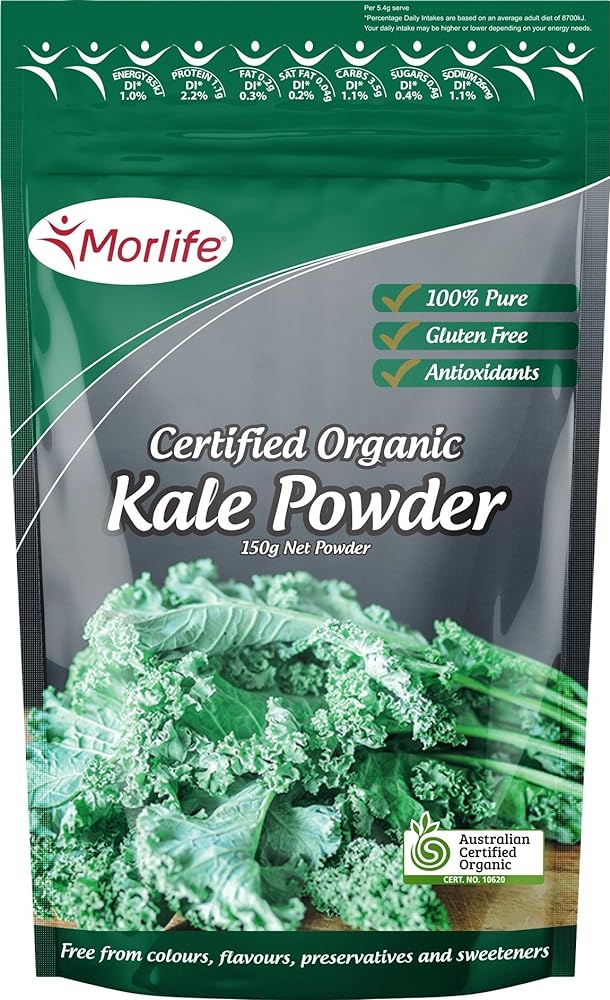 Morlife Organic Kale Powder, 150g, Glut...