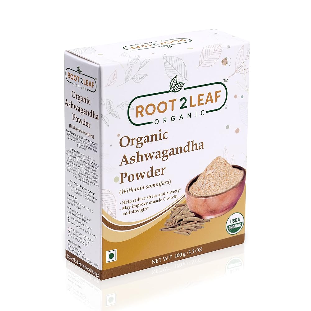 Root2Leaf Ashwagandha Powder for Stress...