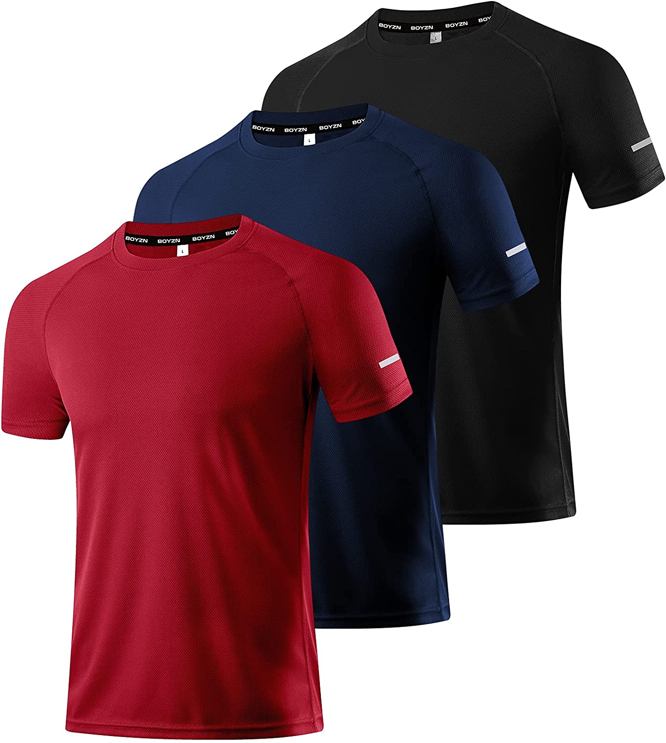 TEXFIT Men's 3 Pack Active Sport Quick Dry T-Shirts 