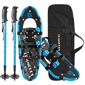 Ambio Light Weight Snowshoes for Men Women Youth 14/21/25/27/30 Aluminum Alloy Terrain Snow Shoes with Trekking Poles and Carrying Tote Bag 