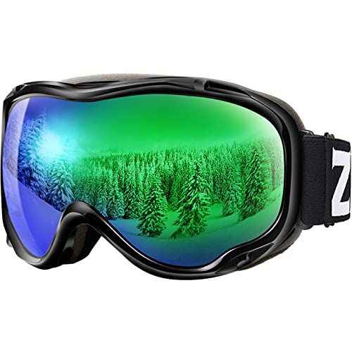 Loowoko Ski Goggles UV Protection Anti Fog OTG Snowboard Goggles for Men Women Youth 