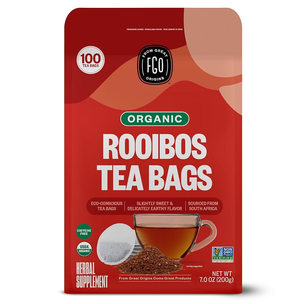 FGO Organic Rooibos Tea, 100 Eco-Friend...
