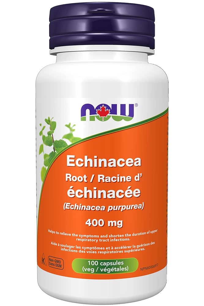 NOW Echinacea 400mg Capsules, 100 Count