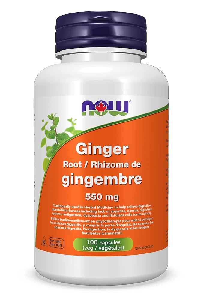 NOW Ginger Root Capsules, 100 Count
