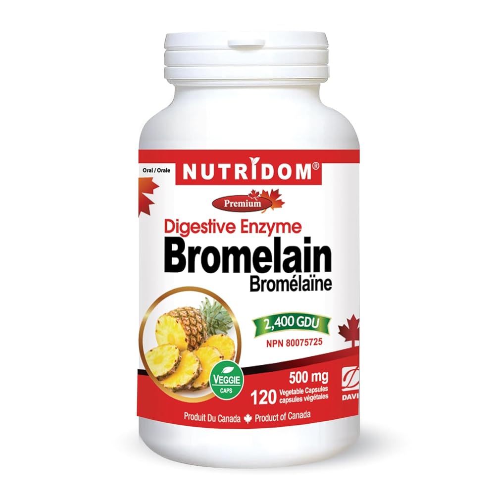 Nutridom Bromelain Enzyme Capsules, 500mg