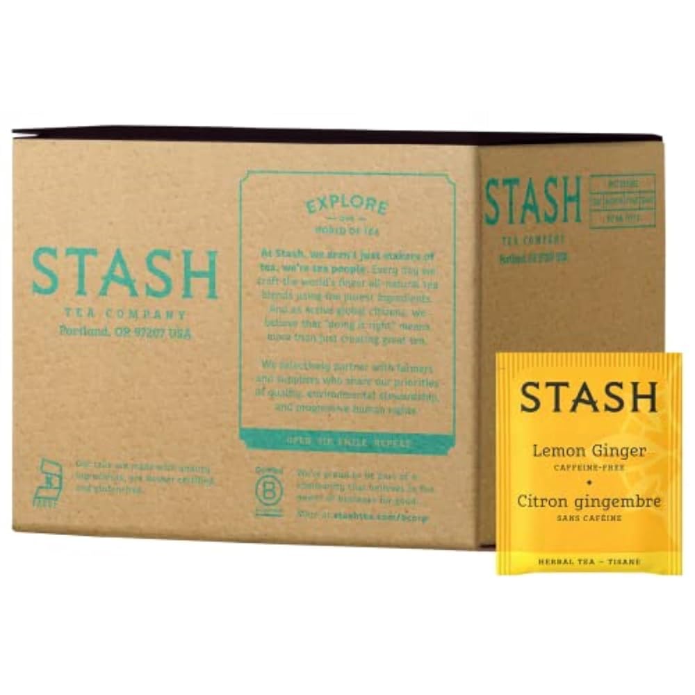 Stash Tea Lemon Ginger Box, 100 Bags