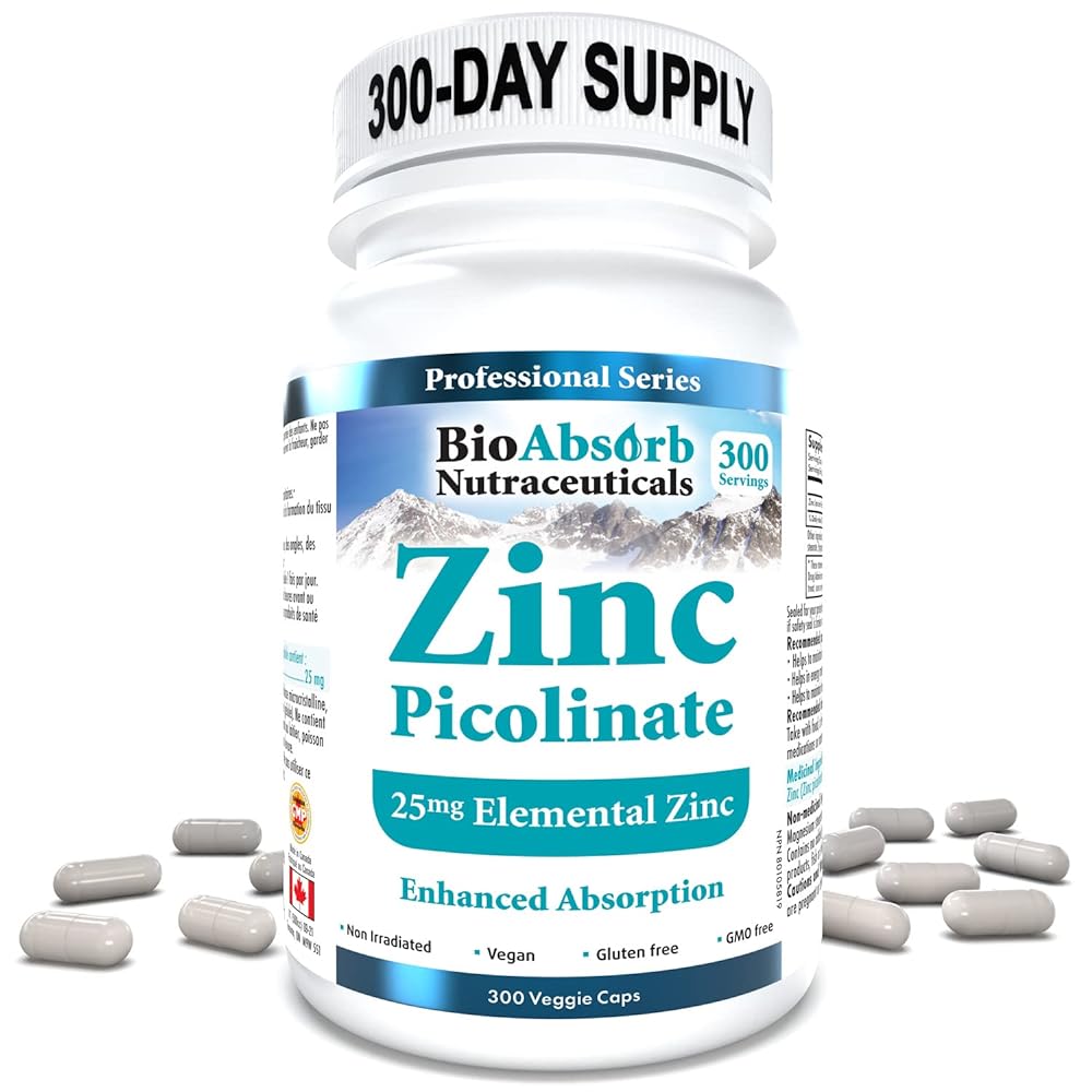 Zinc Picolinate 25mg, 300-Day Supply