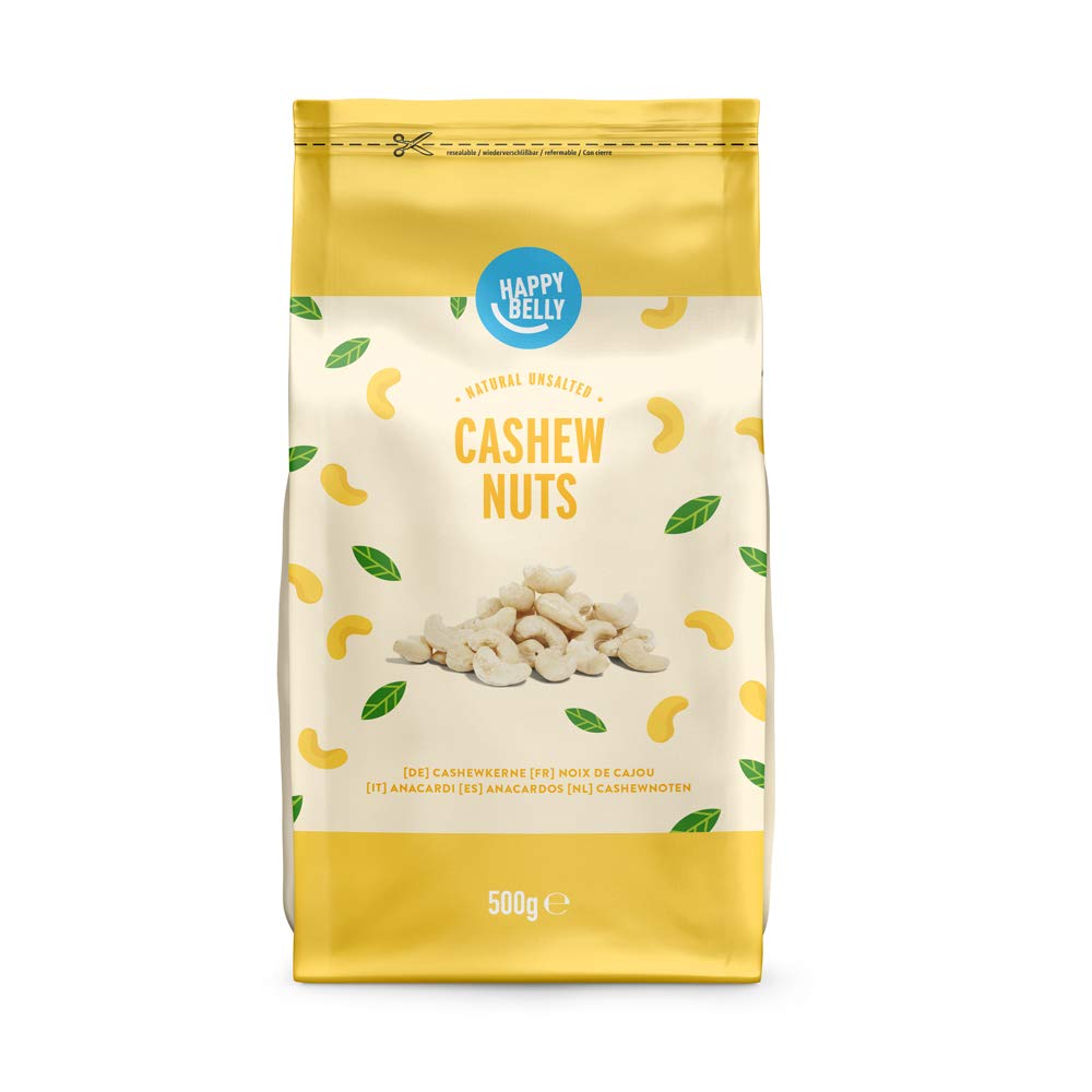 Happy Belly Natural Cashews, 500g