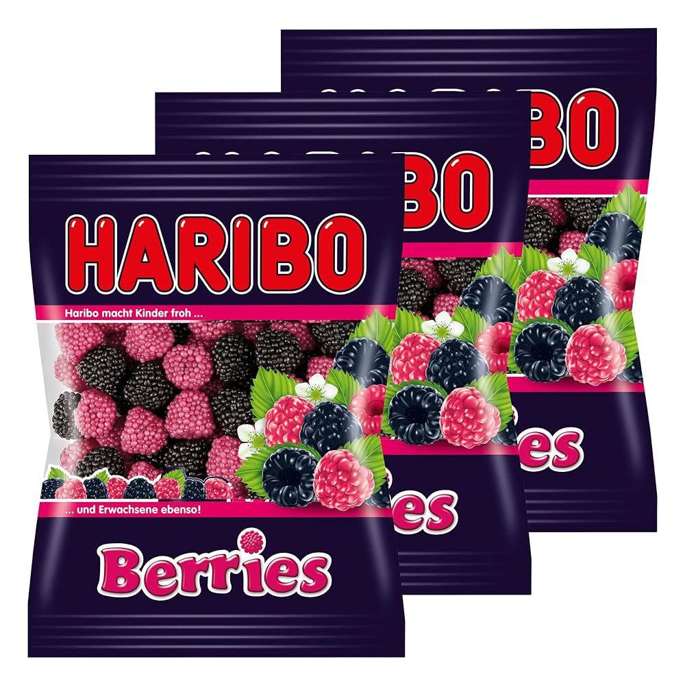 Haribo Berries Gummy Bears, 3-Pack