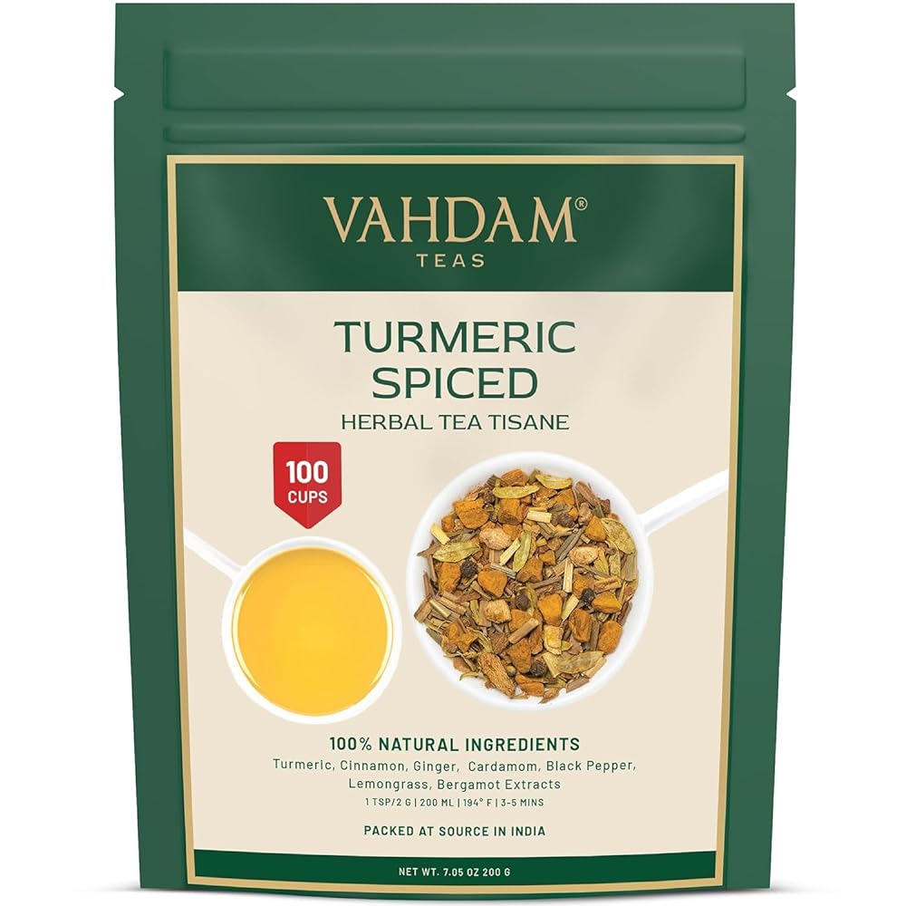 VAHDAM Turmeric Herbal Tea (200g, 100 C...