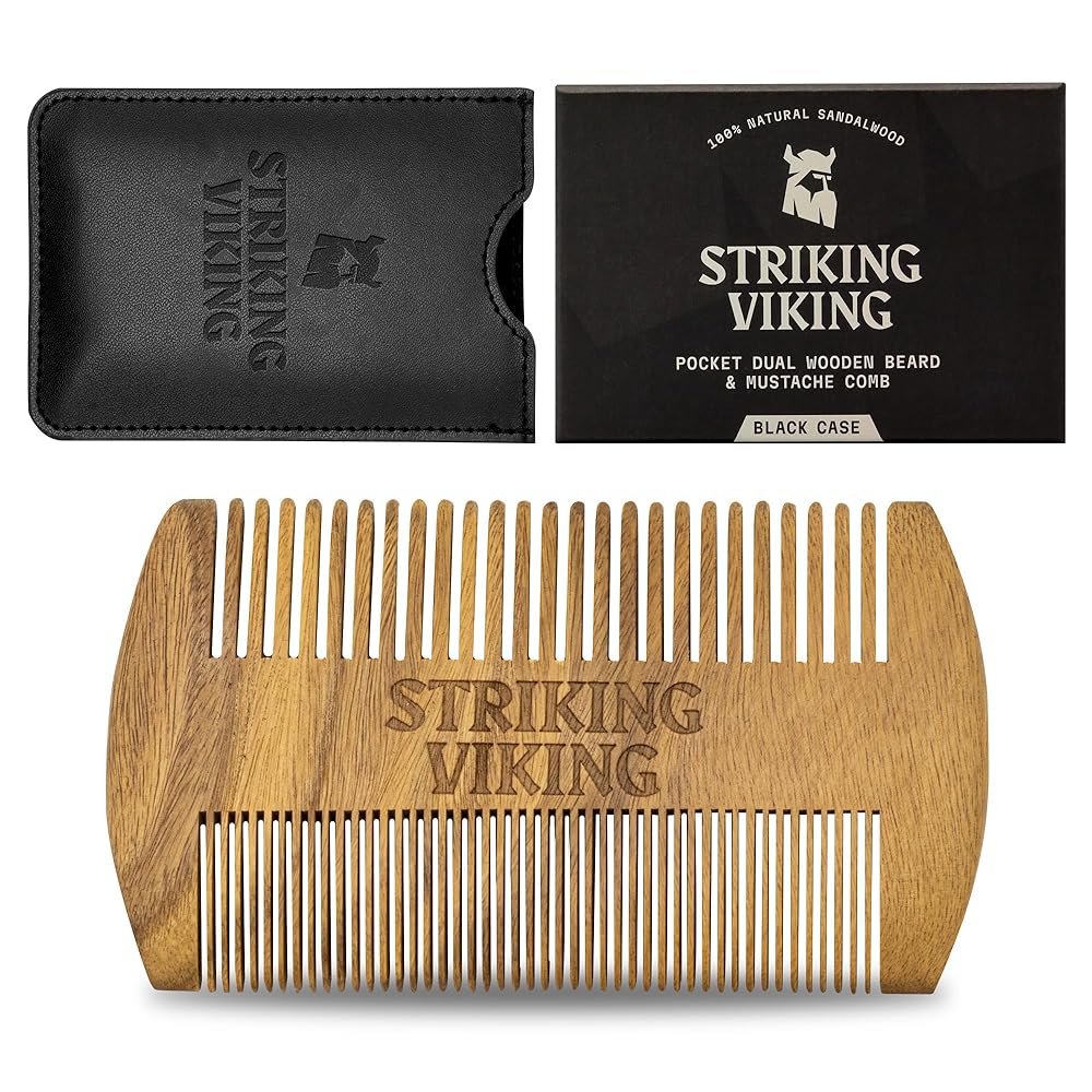 Viking Wooden Beard Comb and Case