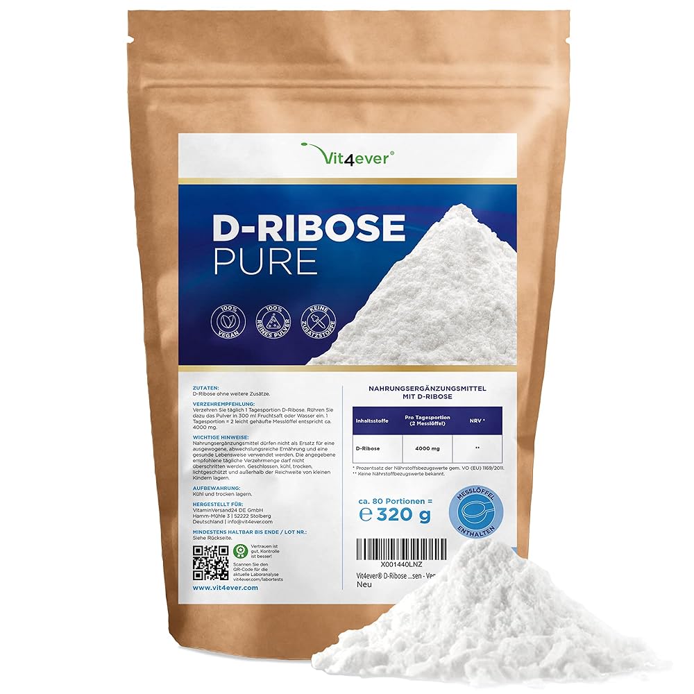 Ribose Powder – 320g – Pure...