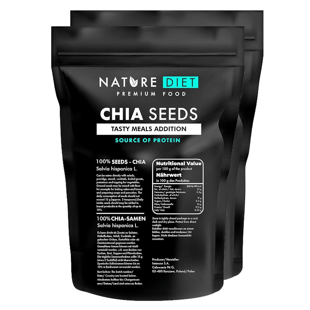 Chia Seeds 2x1000g – High Omega-3...