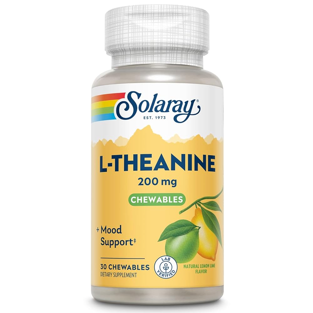 Solaray L-Theanine 200mg Lemon Tablets