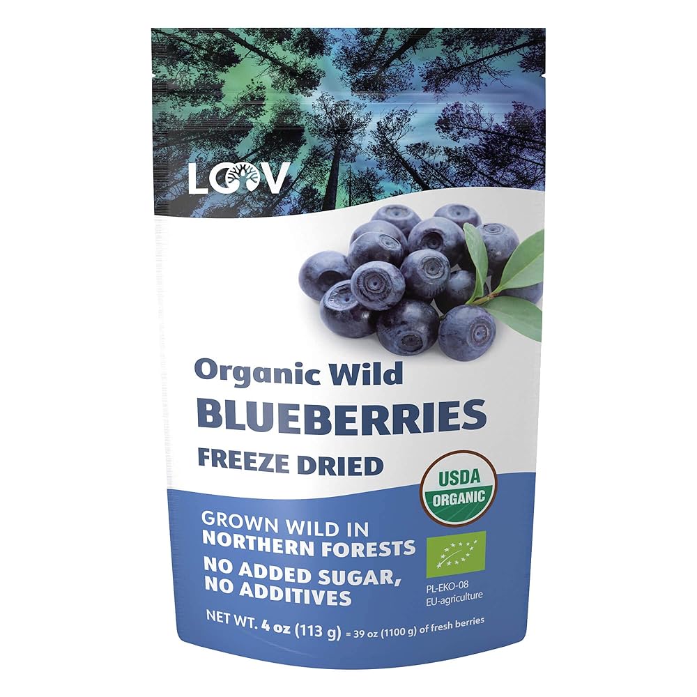 LOOV Wild Organic Dried Blueberries, 4oz