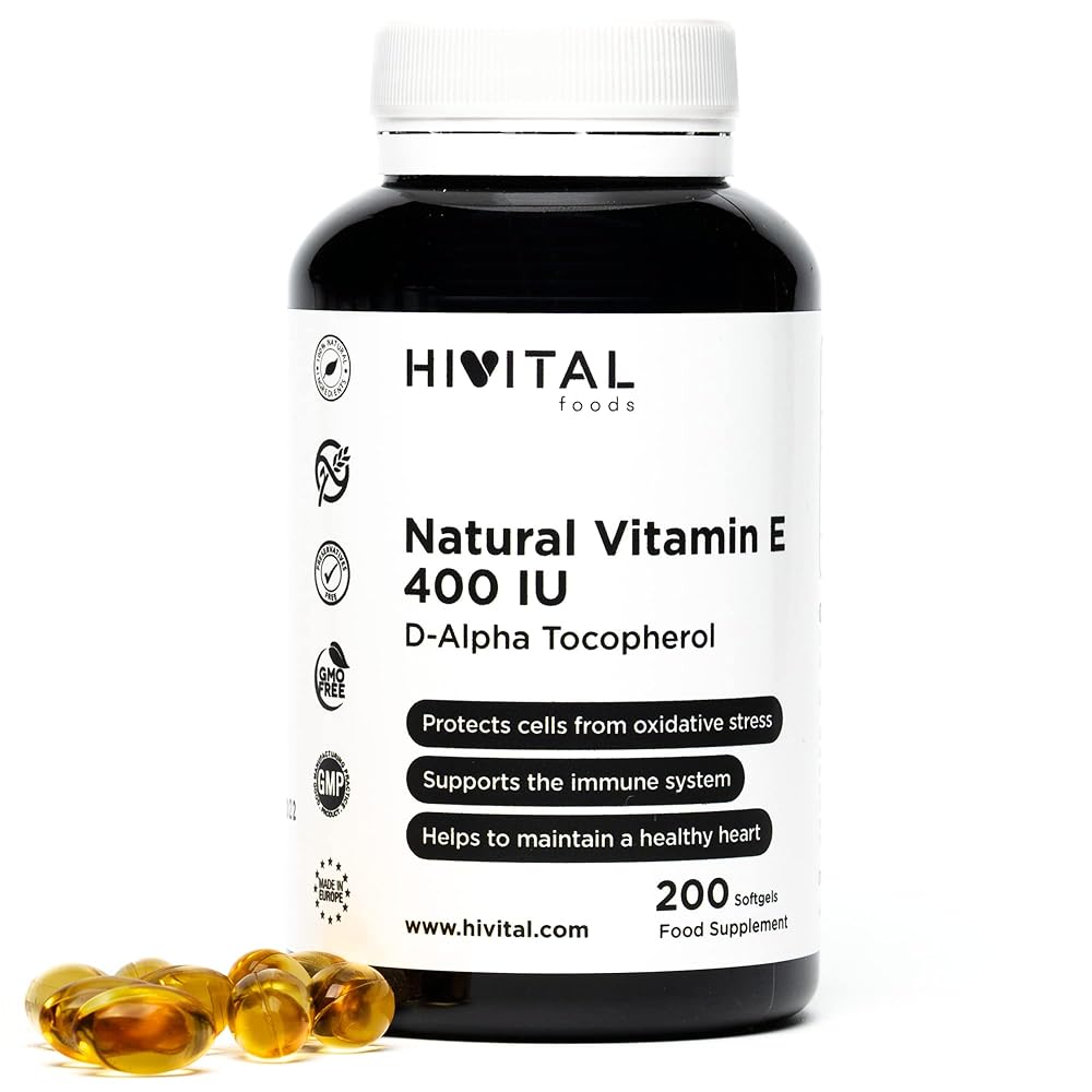 Natural Vitamin E 400 IU | 200 Capsules...