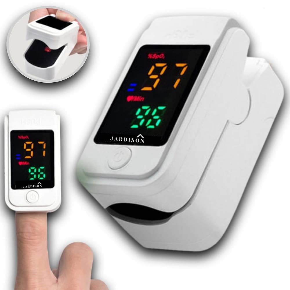 Portable Finger Pulse Oximeter with Hea...