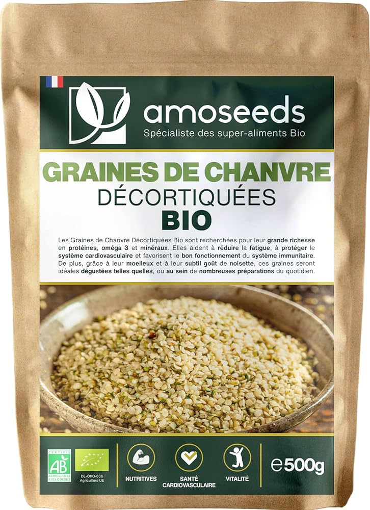 Organic Hemp Seeds 500g | EU Origin, Pl...