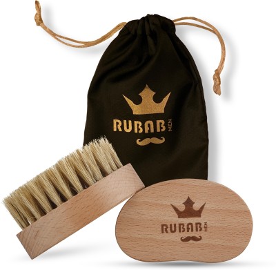 RUBAB MEN Beard Brush with Premium Wood...