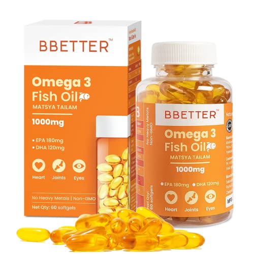 Bbetter Omega 3 Fish Oil Capsules for H...