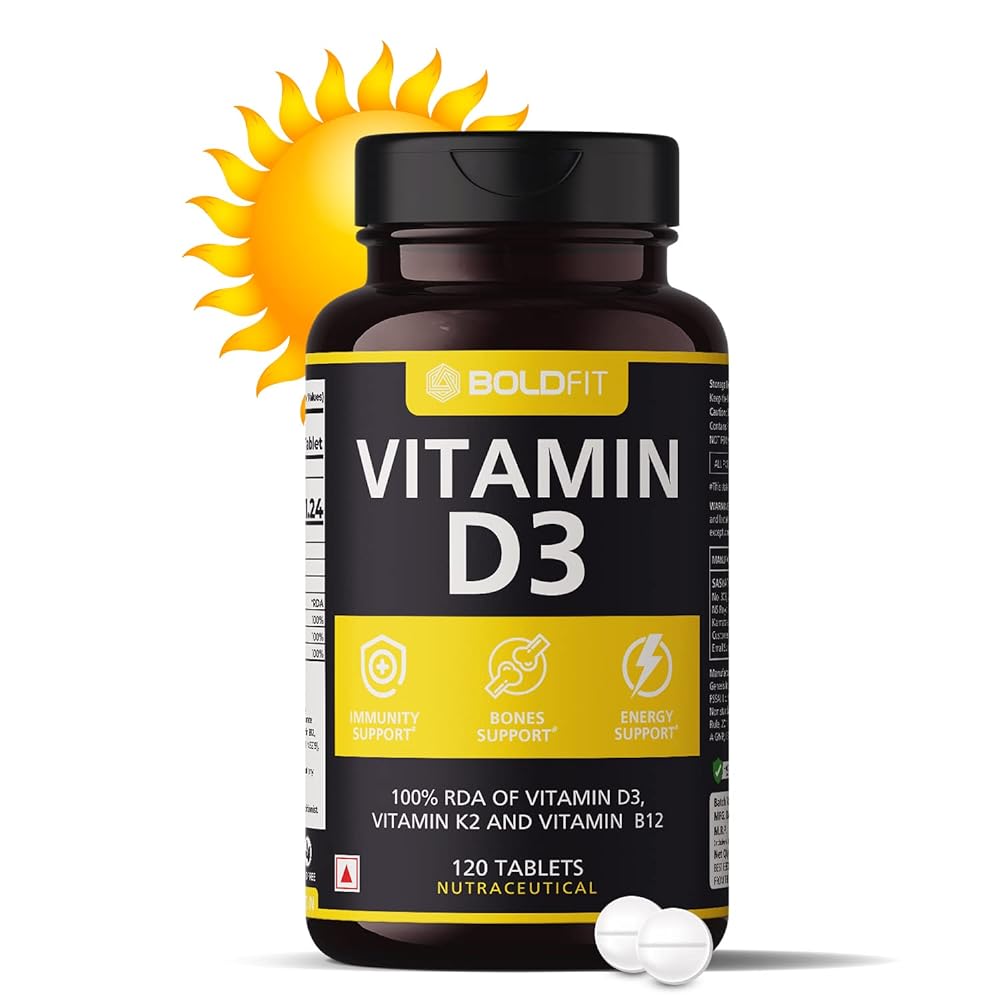 Boldfit Vitamin D3 + K2 Tablets
