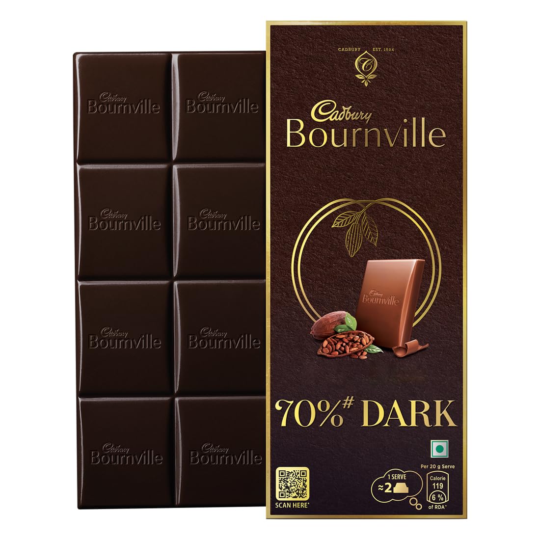 Bournville Dark Chocolate Bar, 80g