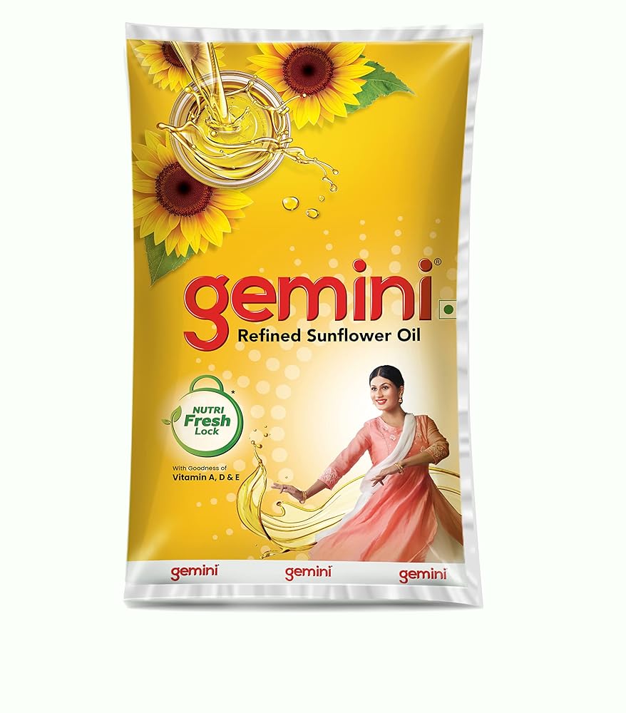 Gemini Refined Sunflower Oil Pouch 1L