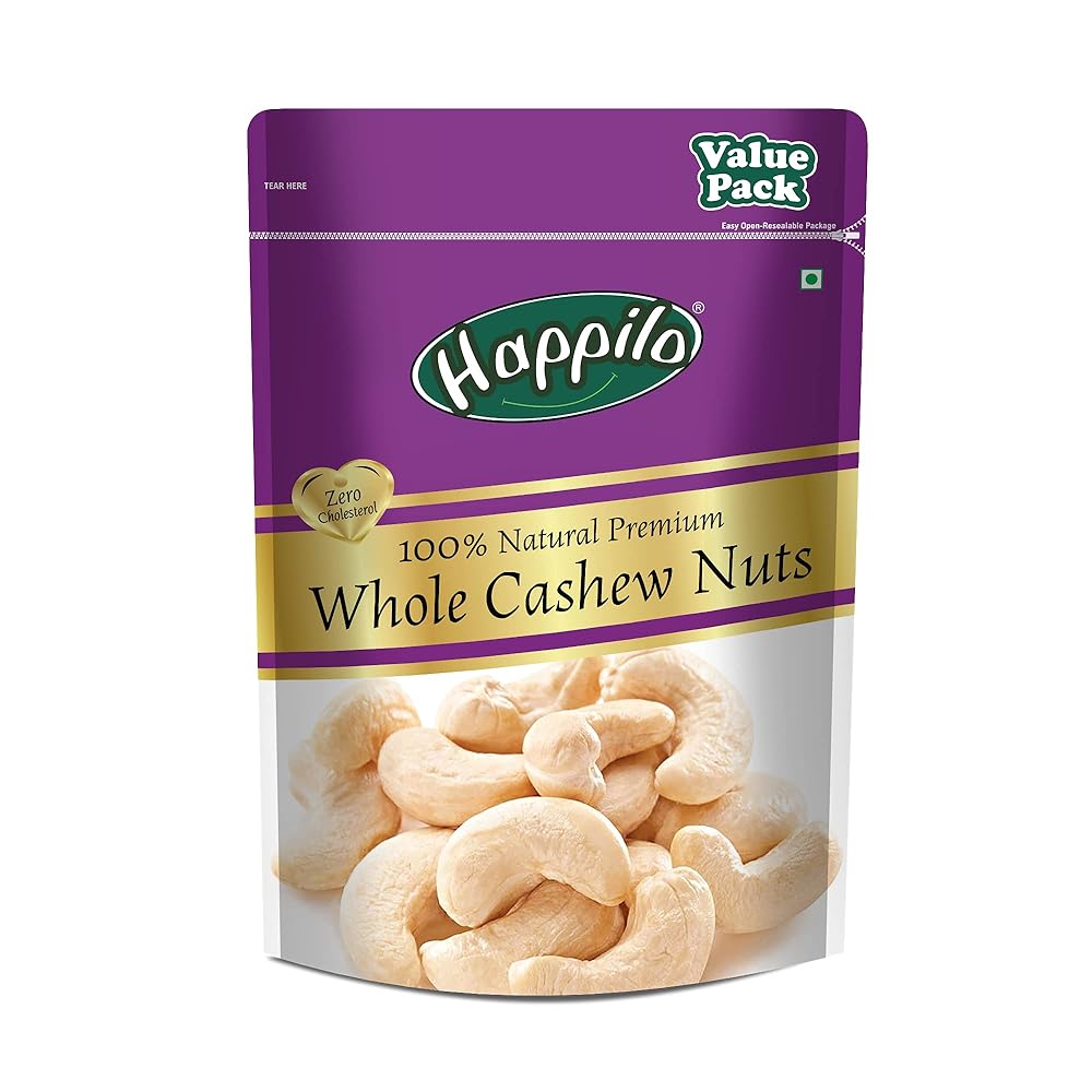 Happilo Premium Whole Cashews 500g Pack