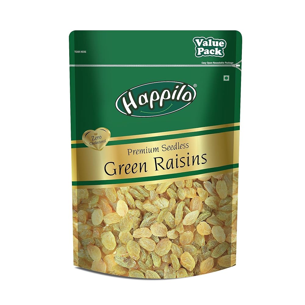 Happilo Seedless Green Raisins 500g Pack