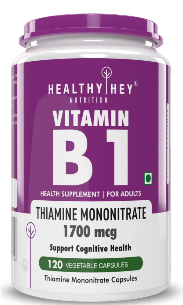 HealthyHey B1 Thiamine – 120 Caps...