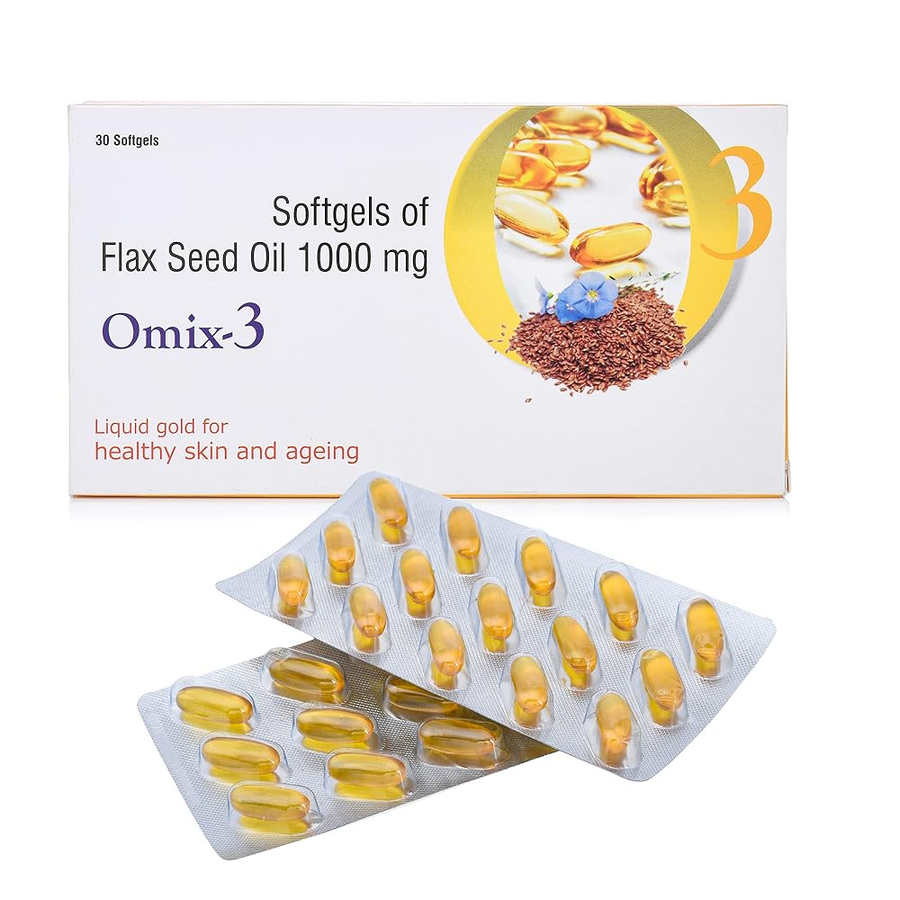 OMIX-3 Flaxseed Oil Softgels – 30...
