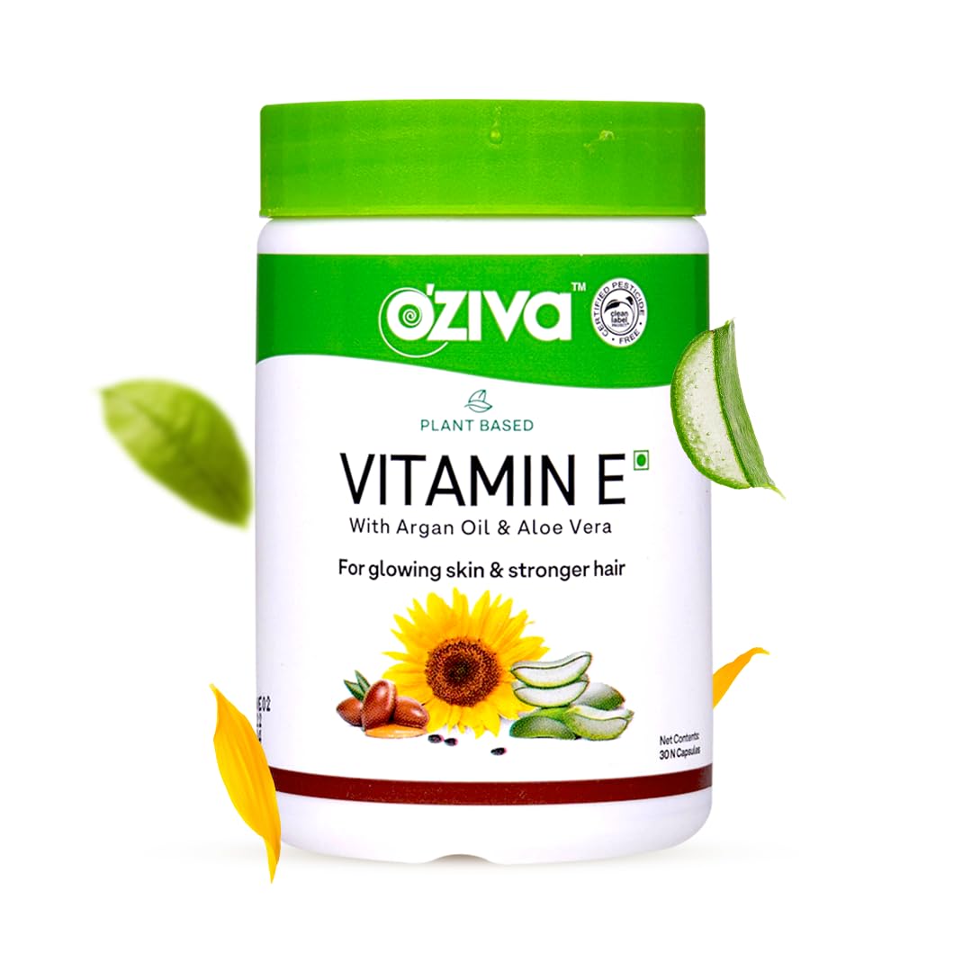 OZiva Natural Vitamin E Capsules –...