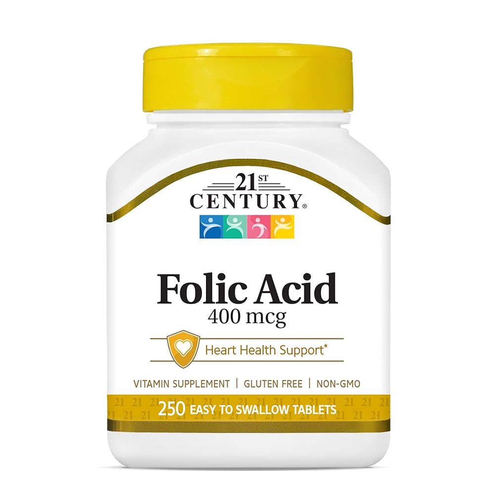 21st Century Folic Acid, 400 mcg, 250 T...
