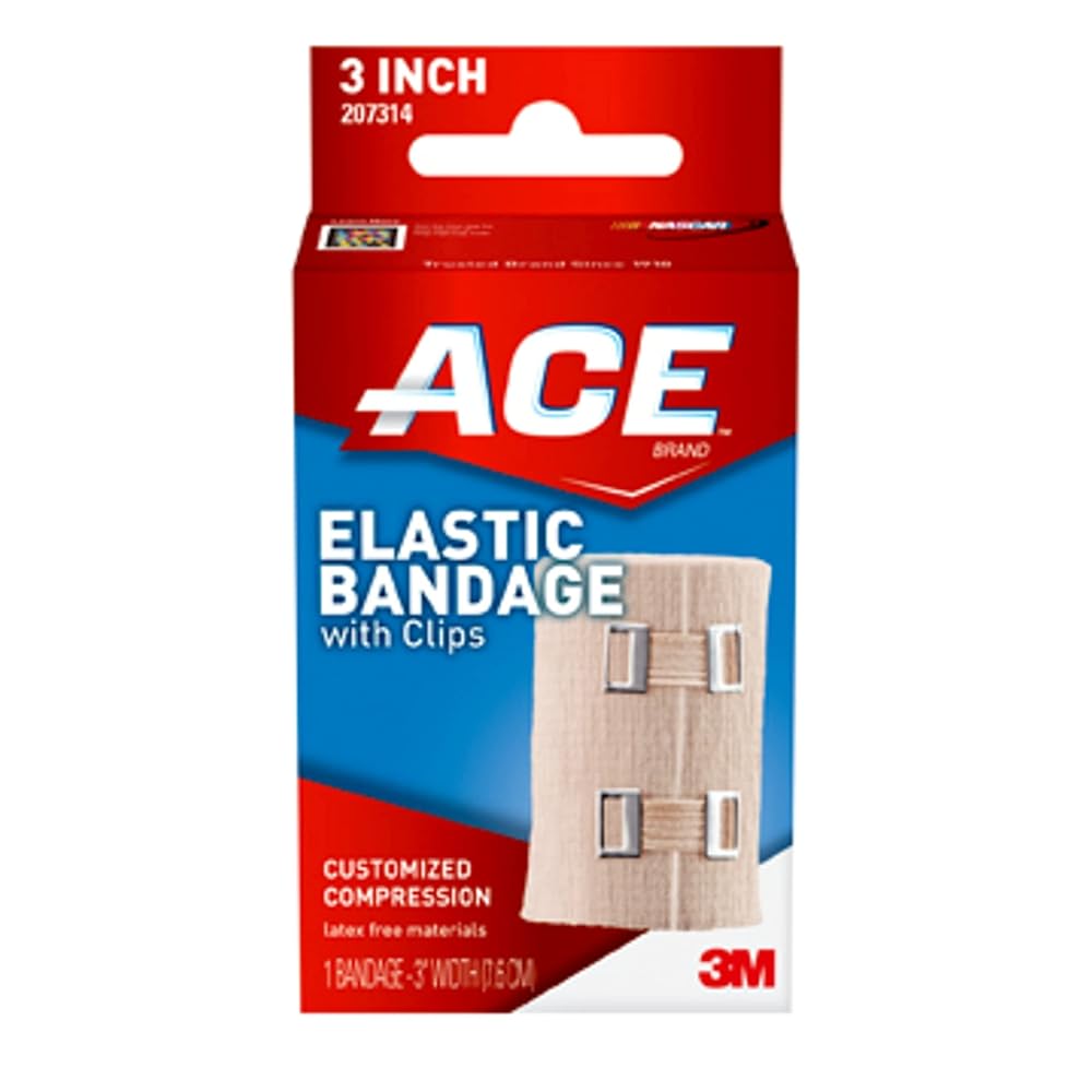 ACE Elastic Bandage, 3 Inches with Clips