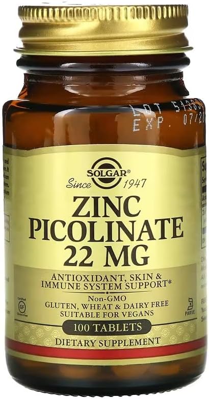 Solgar Zinc Picolinate 22 mg Tablets