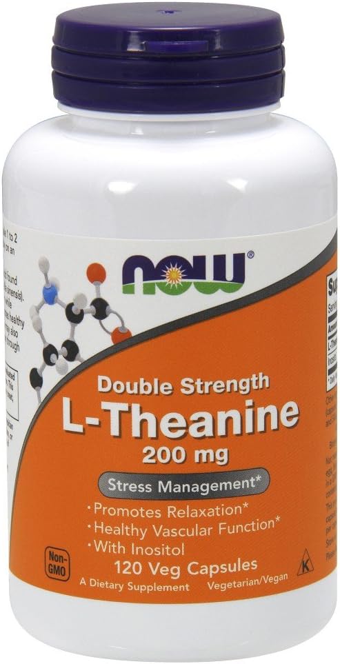 Now Foods L-Theanine Capsules 200mg 120ct