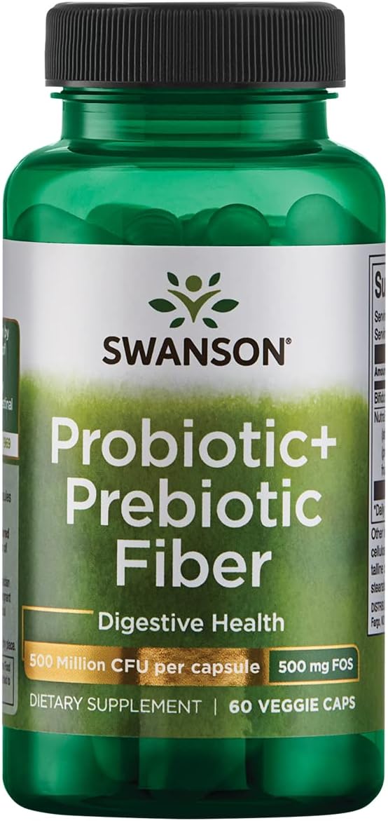 Swanson Probiotic Fiber Capsules, 60 Count