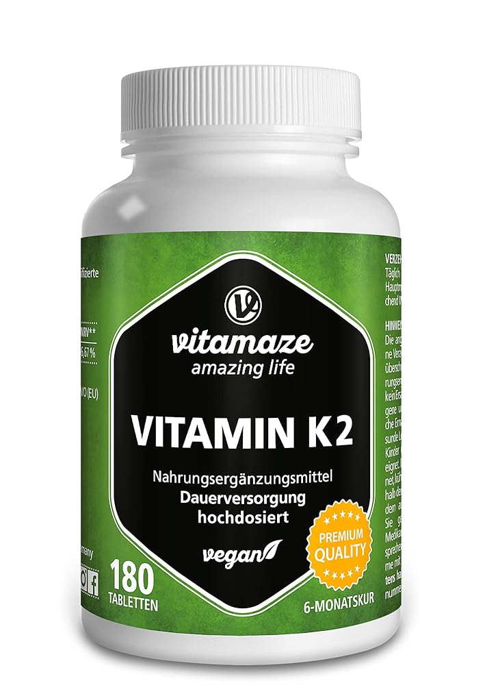 MK-7 Vegan Vitamin K2 200 mcg, 180 Tabl...
