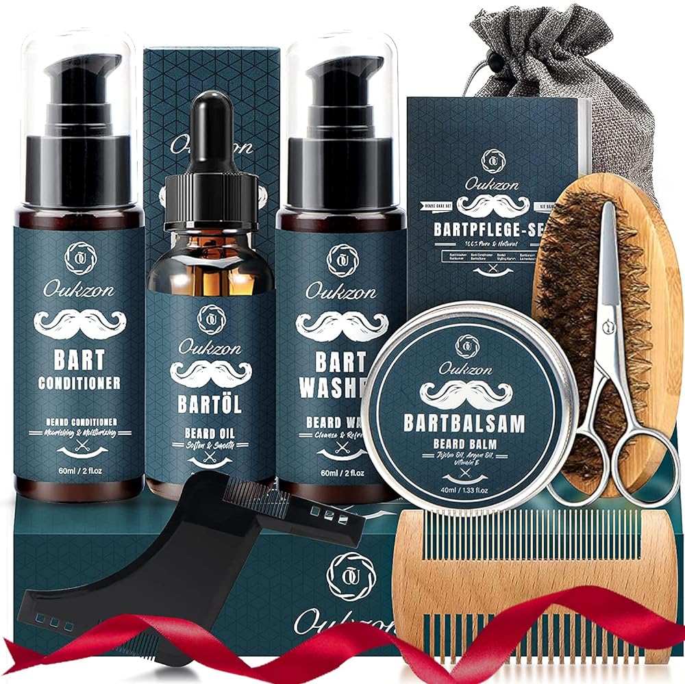 Oukzon Beard Care Set, 10-in-1 Gift for...