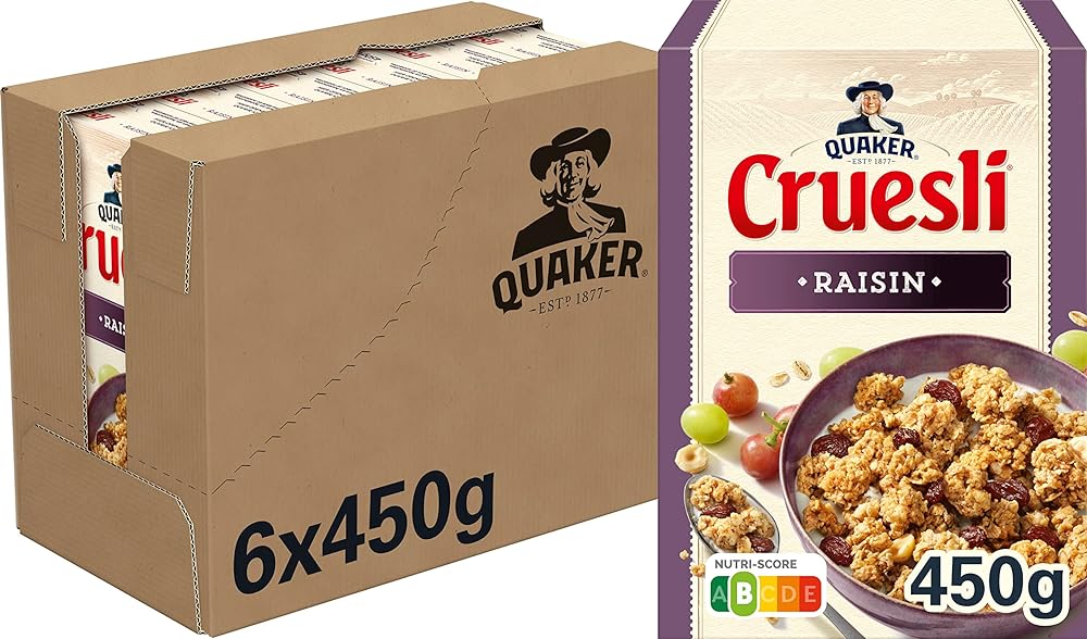 Quaker Cruesli Rozijn, 6x450g